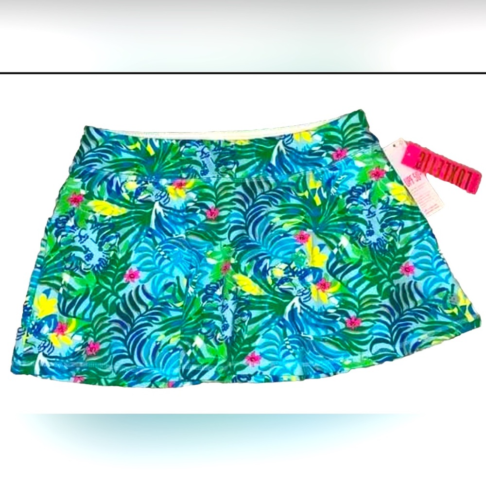 NWT Lilly Pulitzer Aila Skort UPF 50+, multi via parigi print, size XL 💚🩷🩵💛